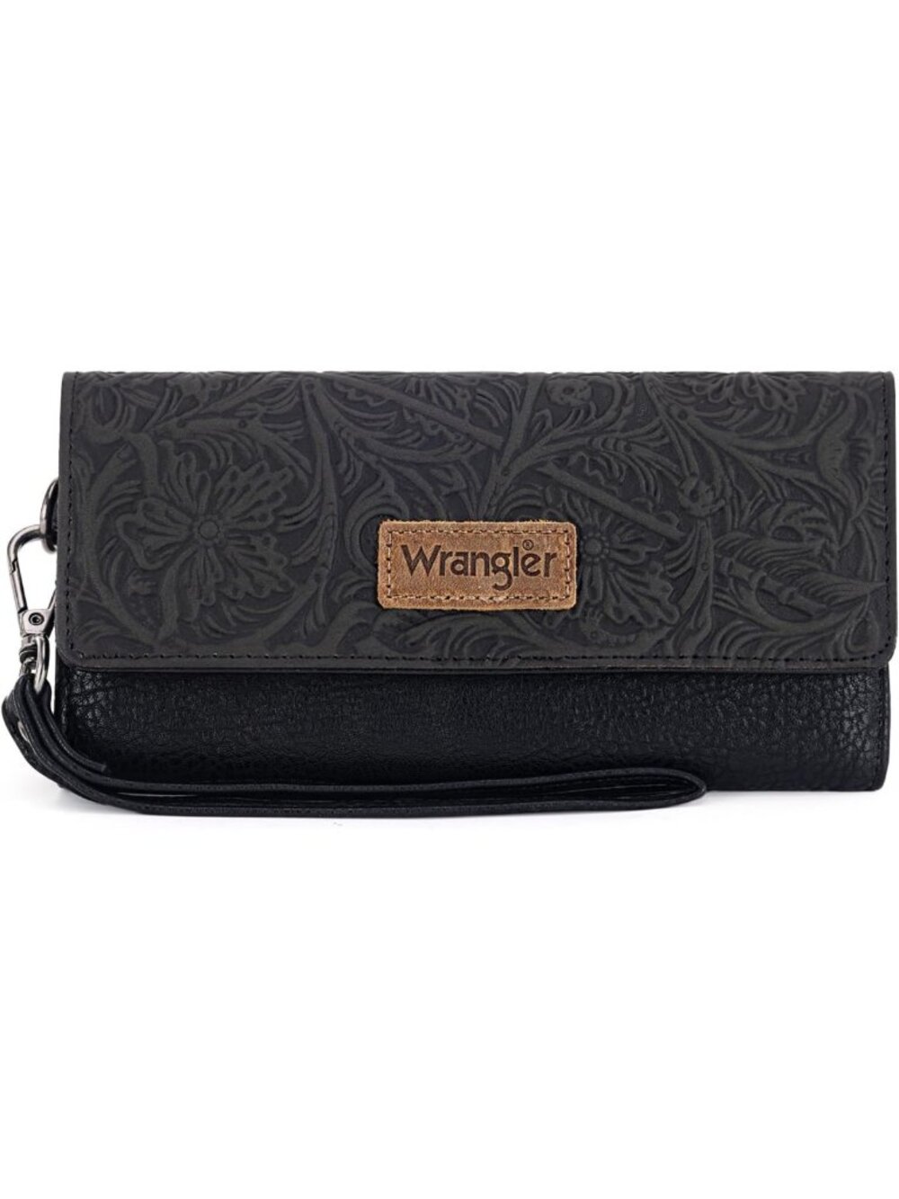 Large Trifold Wristlet Wallet for Women - Stylish Western Tooling Design